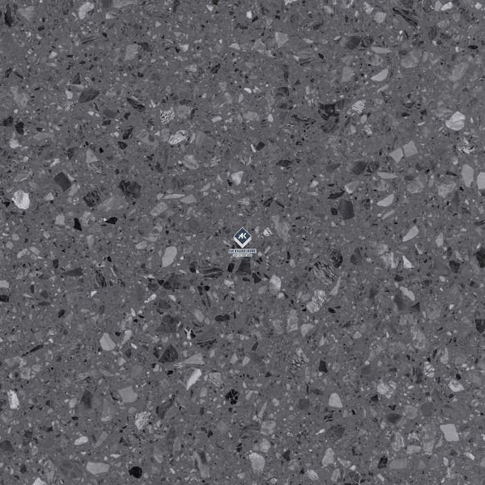Gạch Ấn Độ 60x60 Terrazzo Dark SG-66.619C Xám đậm Bề Mặt Carving
