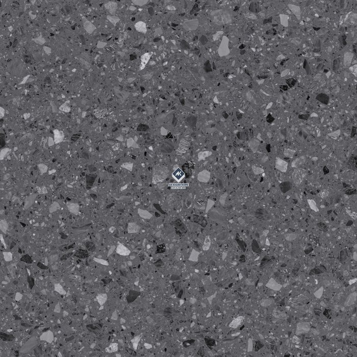 Gạch Ấn Độ 60x60 Terrazzo Dark SG-66.619C Xám đậm Bề Mặt Carving