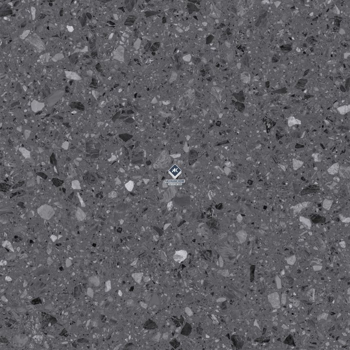 Gạch Ấn Độ 60x60 Terrazzo Dark SG-66.619C Xám đậm Bề Mặt Carving