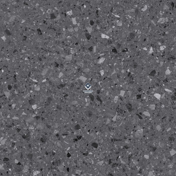 Gạch Ấn Độ 60x60 Terrazzo Dark SG-66.619C Xám đậm Bề Mặt Carving