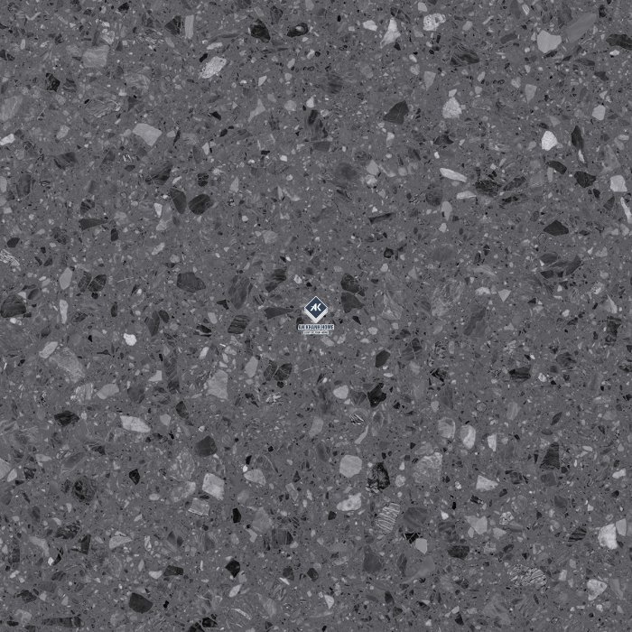 Gạch Ấn Độ 60x60 Terrazzo Dark SG-66.619C Xám đậm Bề Mặt Carving