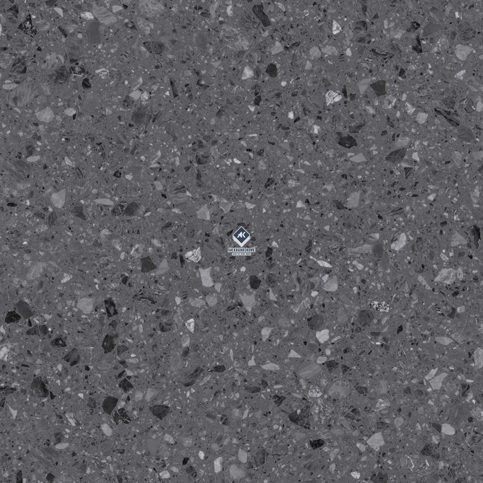 Gạch Ấn Độ 60x60 Terrazzo Dark SG-66.619C Xám đậm Bề Mặt Carving
