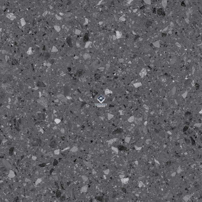Gạch Ấn Độ 60x60 Terrazzo Dark SG-66.619C Xám đậm Bề Mặt Carving