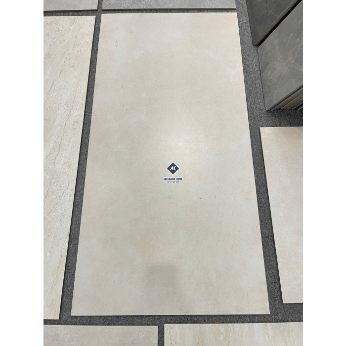 Gạch 60x120 Ấn Độ màu kem vân hiệu xi măng loang bề măt mờ