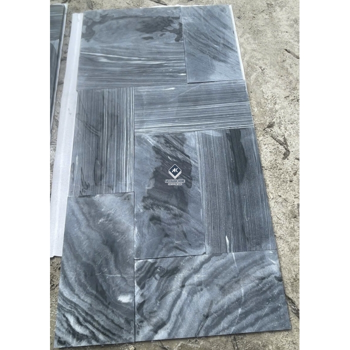 Đá sọc dưa đen màu xám đậm bề mặt mài hone