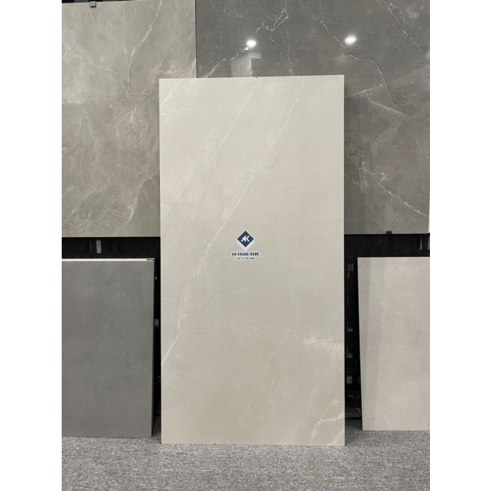 Gạch 60x120 Ấn Độ màu xám kem nhạt vân đá Armani Grey bề mặt mờ