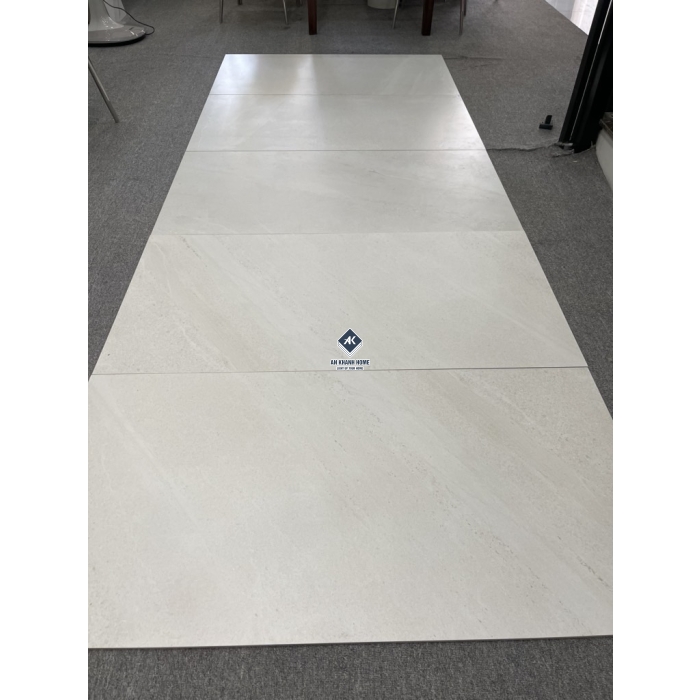 Gạch 60x120 Ấn Độ màu trắng kem vân đá xen hạt Burlington White bề mặt mờ