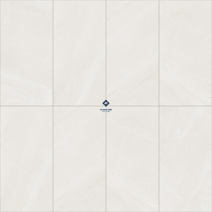 Gạch 60x120 Ấn Độ màu trắng kem vân đá xen hạt Burlington White bề mặt mờ