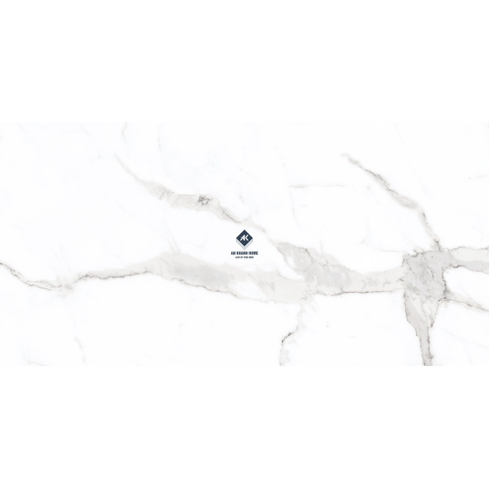 Gạch 60x120 Ấn Độ màu trắng vân mây xám Statuario Silver bề mặt mờ