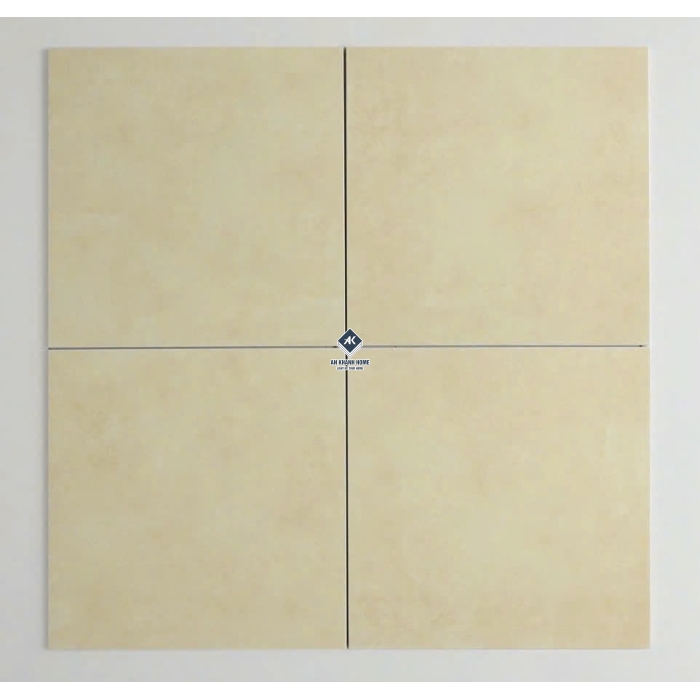 Gạch bông đơn sắc 30x30 màu kem vàng nhạt vân xi măng bề mặt mờ