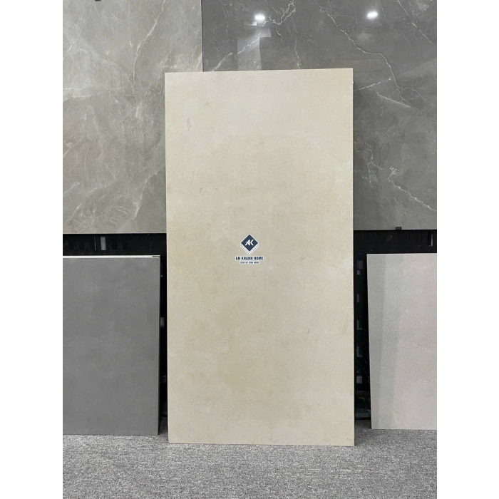 Gạch 60x120 Ấn Độ màu kem vân hiệu xi măng loang bề măt mờ