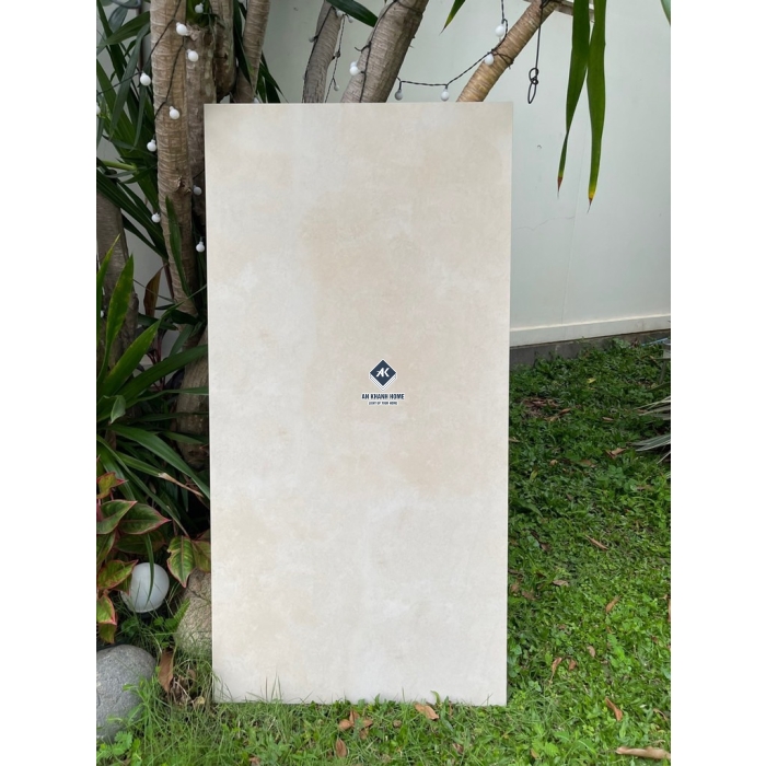 Gạch 60x120 Ấn Độ màu kem vân hiệu xi măng loang bề măt mờ