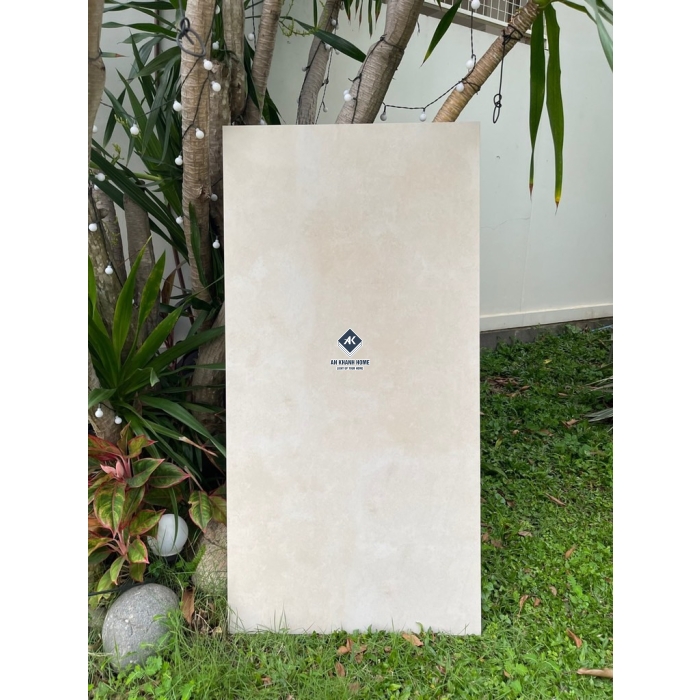 Gạch 60x120 Ấn Độ màu kem vân hiệu xi măng loang bề măt mờ