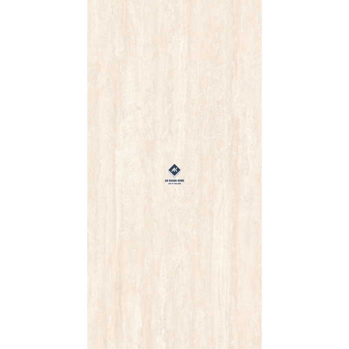 Gạch 60x120 Travertine beige màu kem nhẹ vân sọc dưa bề mặt hiệu ứng carving