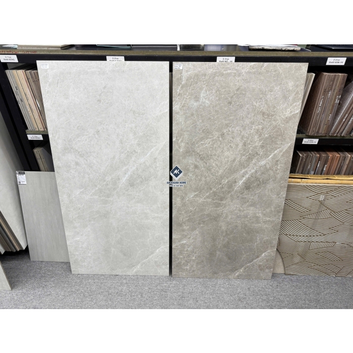 Gạch 60x120 màu xám trắng vân đá rạn trắng Decota Crema hiệu ứng carving chạm khắc