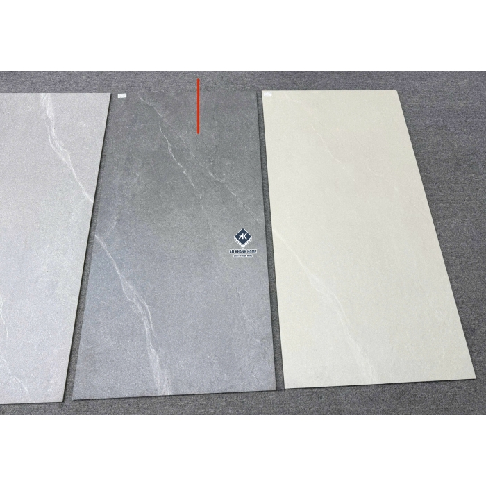 Gạch 60x120 màu xám nâu đậm vân đá Palato Coffee hiệu ứng sần nhẹ punch GHR cao cấp