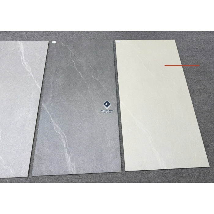 Gạch 60x120 màu kem nhạt vân đá Palato Sand hiệu ứng sần nhẹ punch GHR cao cấp