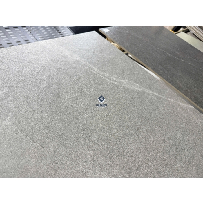 Gạch 60x120 màu xám trung tính  vân đá Palato Cappuccino hiệu ứng sần nhẹ punch GHR cao cấp