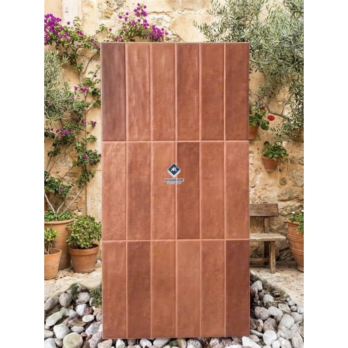 Gạch 30x60 giả thẻ chữ nhật màu nâu cổ - nâu cánh gián hiệu ứng màu ngẫu nhiên bề mặt sóng