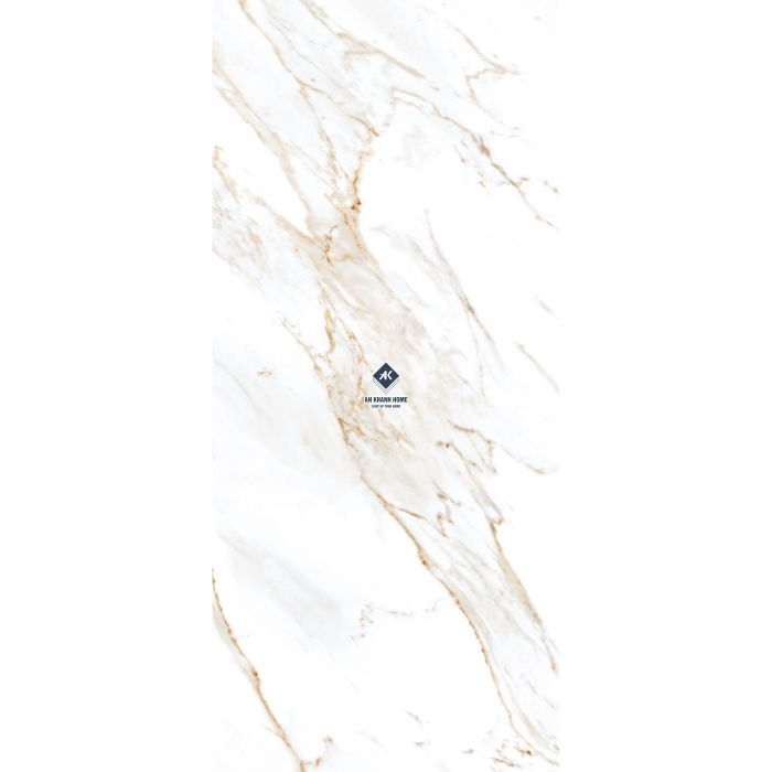 Đá nung kết 80x240x1.5cm Calacatta Borghini màu trắng vân marle vàng bề mặt bóng