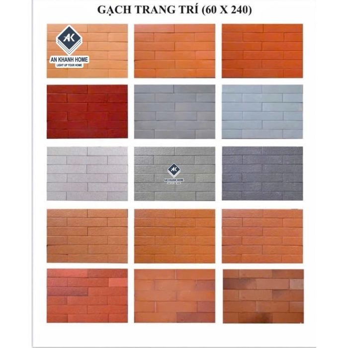 Mẫu gạch thẻ giả cổ 5x24cm ốp tường trang trí