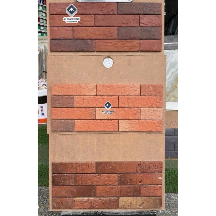 Mẫu gạch thẻ giả cổ ốp trang trí 6x24cm bề mặt nhám