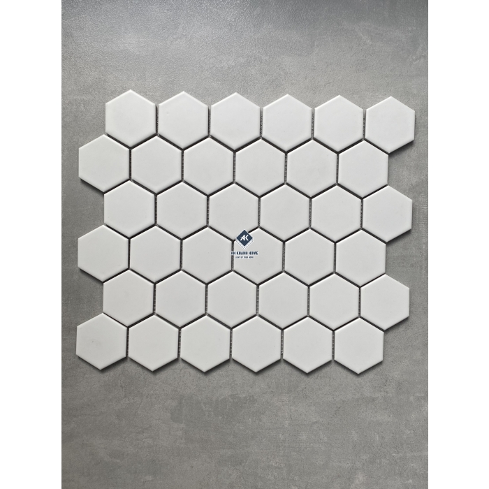 Gạch mosaic lục giác bóng - mờ - đơn sắc - vân đá các loại