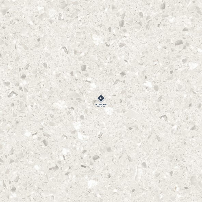 Gạch Ấn Độ 60x60 Terrazzo Xám Alps Bianco Bề Mặt Carving